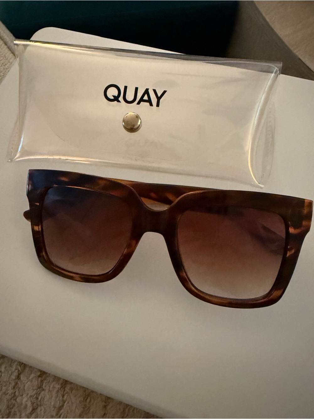 Quay Australia After Hours Tortoiseshell Square Sunglasses